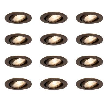 12 db modern, dönthető beépíthető spotlámpa szett sötét bronz színben - Cisco kép