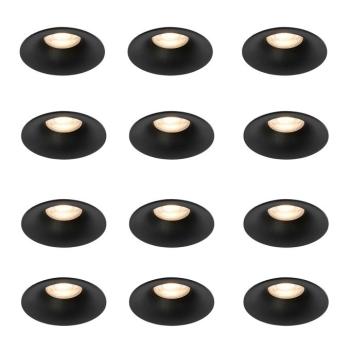12 db-os süllyesztett spotlámpa szett fekete GU10 50 mm - Gijs kép