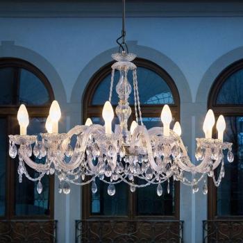 12 izzós LED kültéri csillár Drylight S12 kép