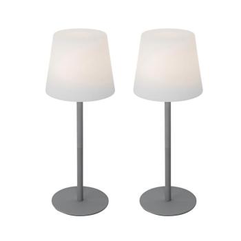 2 darabos szett szürke újratölthető asztali lámpa 40 cm IP54 - Jude kép
