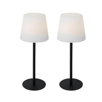 2 db fekete újratölthető asztali lámpa készlet 40 cm IP54 - Jude kép