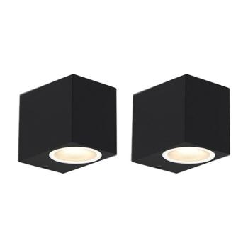 2 db modern fekete fali lámpa szett IP44 - Baleno kép