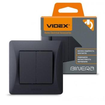 2-es csillárkapcsoló , süllyesztett , fekete , VIDEX , BINERA kép