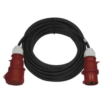 3 fázisú kültéri hosszabbító 25 m / 1 aljzat / fekete / gumi / 400 V / 2,5 mm2 kép