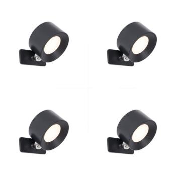 4 darabos modern fekete fal- és mennyezeti lámpakészlet, LED-del, újratölthető - Bright kép