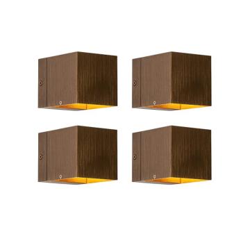 4 db-os készlet intelligens fali lámpa sötét bronz 8 cm, beleértve a Wi-Fi G9-et - Transfer kép