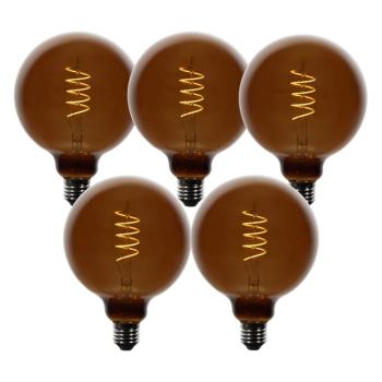 5 darabos E27 dimmelhető LED izzókészlet G125 barna 4W 120 lm 1800K kép