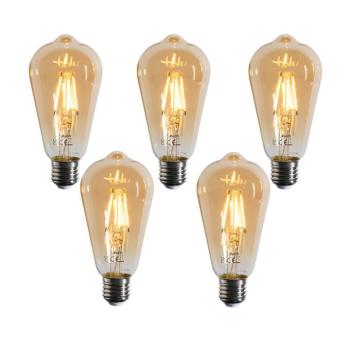 5 darabos E27 dimmelhető LED izzókészlet, ST64 arany, 4,5W, 450 lm, 2200K kép
