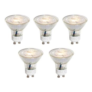 5 darabos GU10 50 mm-es, 3 lépésben dimmelhető Kelvin LED izzókészlet, átlátszó, 4,5 W, 380 lm, 2000-2700 K kép