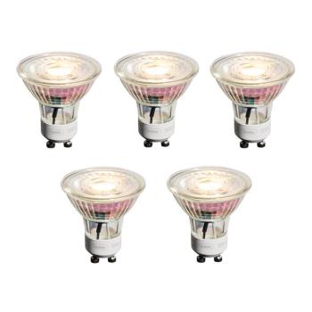 5 darabos GU10 50 mm-es dimmelhető LED izzókészlet, átlátszó, 4,9 W, 450 lm, 2700 K kép