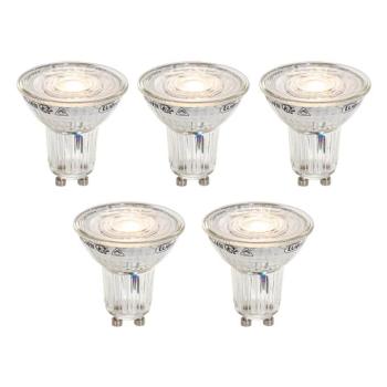 5 darabos GU10 50 mm-es, Kelvin szerint szabályozható LED izzókészlet, átlátszó, 4,9 W, 400 lm, 2200-3000 K kép
