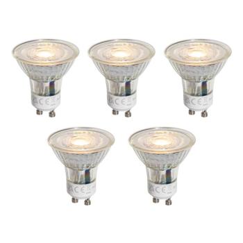5 darabos GU10 50 mm-es LED izzókészlet átlátszó 1W 80 lm 2200K kép