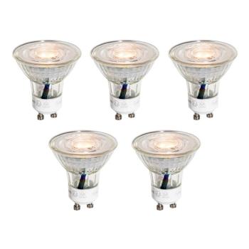 5 darabos GU10 50 mm-es LED izzókészlet, átlátszó, 3W, 200 lm, 2200K kép