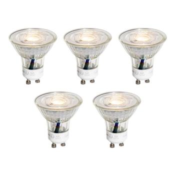 5 darabos GU10 50 mm-es LED izzókészlet átlátszó 3W 230 lm 2700K kép