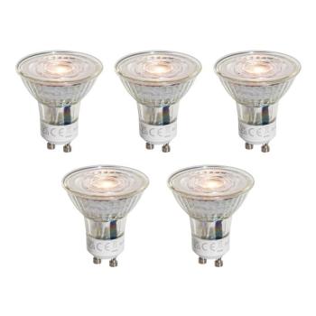 5 darabos GU10 50 mm-es LED izzókészlet, átlátszó, 4,5 W, 360 lm, 2700 K kép