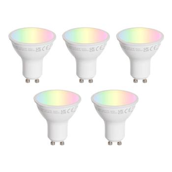 5 darabos GU10 50 mm-es LED izzókészlet, átlátszó, 4,7 W, 400 lm, 2200-2400 K kép
