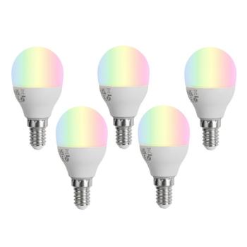 5 darabos intelligens E14 dimmelhető LED izzókészlet G45 Opál 4,9W 470 lm 2700-6500K kép