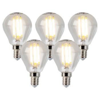 5 db E14-es szabályozható LED gömbizzó készlet P45 5W 470lm 2700K kép