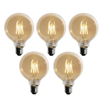 5 db E27 3 fokozatú dimmelhető LED izzó arany G95 4W 450lm 2700K kép