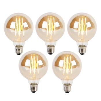 5 db E27 3 fokozatú dimmelhető LED izzó G95 arany üveg 5W 380lm 2200K kép