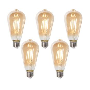 5 db E27 dimbare LED lamp ST64 goud 5W 450 lm 2700K kép