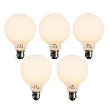 5 db E27 Dimmelhető LED izzó Opál G95 5W 450lm 2200K kép
