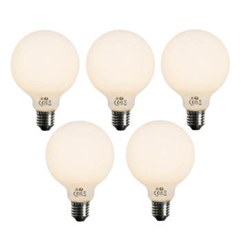 5 db E27 Dimmelhető LED izzó Opál G95 5W 450lm 2700K kép