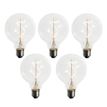 5 db E27 Dimmelhető LED spirál izzószál G95 4W 270lm 2200K kép