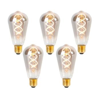 5 db E27-es dimmelhető LED izzó szett, ST64, füstös, 120 lm, 1800 K kép