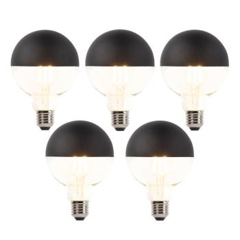 5 db E27-es dimmelhető LED izzószál izzó G95 fekete 550 lm 2700 K kép