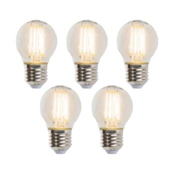 5 db E27-es fényerőszabályozható LED gömbizzó készlet 5W 470lm 2700K kép