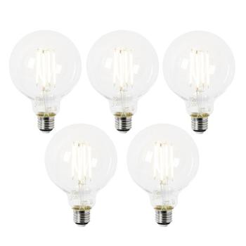 5 db E27 LED izzó szett G95 átlátszó 2,2W 470lm 2700K kép