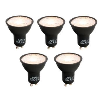 5 db GU10 dimmelhető LED izzó szett fekete 6W 500lm 2700K kép