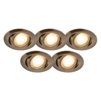 5 db modern beépített spotlámpa szett bronz színben, LED-del, 3 fokozatban szabályozható - Mio kép