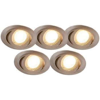 5 db modern süllyesztett spotlámpa készlet acélból, LED-del, 3 fokozatú fényerőszabályzóval - Mio kép