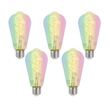 5 db Okos E27 Dimmelhető LED Izzó ST64 Átlátszó RGBW 4W 250lm 2700K kép