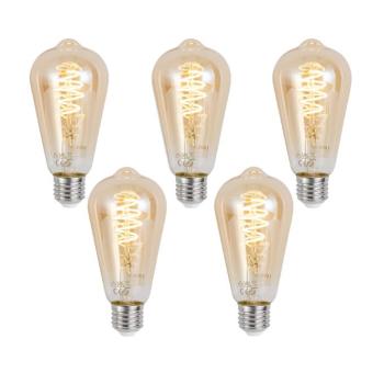 5 db Okos E27 Dimmelhető LED Izzó ST64 Borostyán 4.9W 320lm 2500K kép