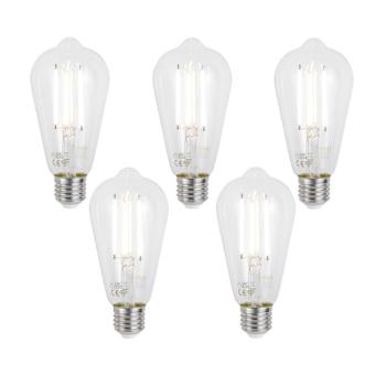 5 db Okos E27 Dimmelhető LED Izzók ST64 Átlátszó 7W 806lm 2700-6500K kép