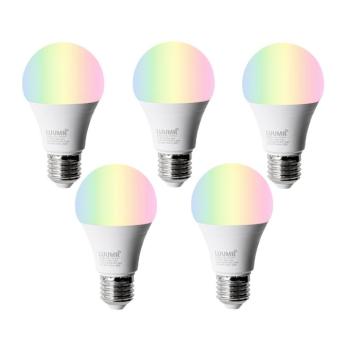 5 db Okos E27 LED izzó A60 Matt RGBW 9W 806lm 2700-6500K kép