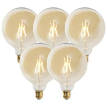5 db-os készlet E27-es szabályozható LED izzók G125 arany 5W 450lm 2200K kép