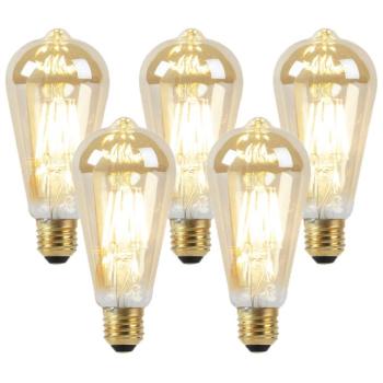 5 db-os készlet E27 LED izzók, tompítható meleg aranyra 8W 806lm 2000-2700K kép