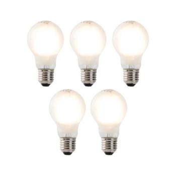5 db-os készlet E27 LED izzószálas izzó A60 fagyasztott üveg 4W 450lm 2700K kép