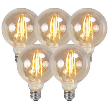 5 db-os készlet E27 szabályozható LED izzószál füstös izzó 5W 450lm 2200K kép