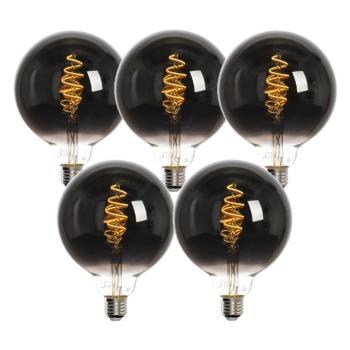 5 db-os szett okos E27 LED izzó G125 fekete 4W 60lm 1800-3000K kép