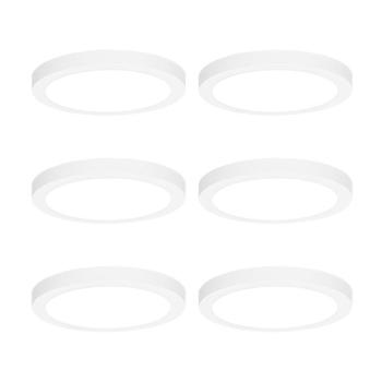 6 darabos fehér, felületre szerelhető vagy süllyesztett spotlámpa készlet 22 cm LED-del, 3 fokozatú Dim to Warm - Trans kép
