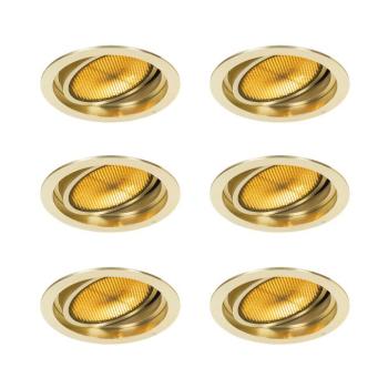 6 darabos modern, arany színű, állítható süllyesztett spotlámpa szett - Coop 111 Honey kép