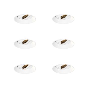 6 darabos modern, fehér, süllyesztett spotlámpa szett GU10 kerek keret nélküli - Oneon Honey kép