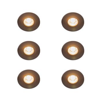 6 darabos modern, fekete, kerek, süllyesztett spotlámpa szett IP44 - Xena kép