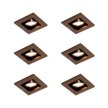 6 darabos modern, sötét bronz színű, állítható süllyesztett spotlámpa szett - Qure kép
