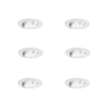 6 darabos süllyesztett spotlámpa szett fehér 6,8 cm LED-del 750 lm dimmelhető IP65 - Gaius kép